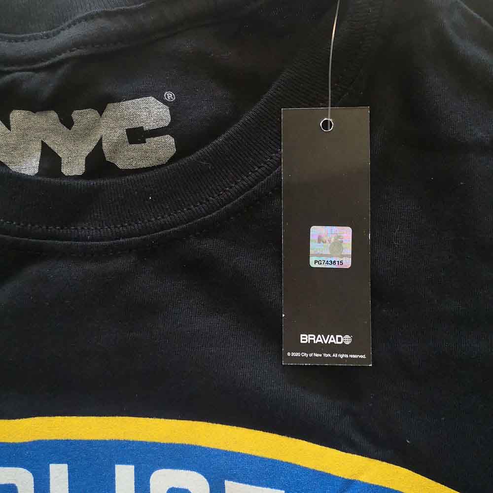 New York City Unisex T-Shirt: Police Dept. Badge (Black)