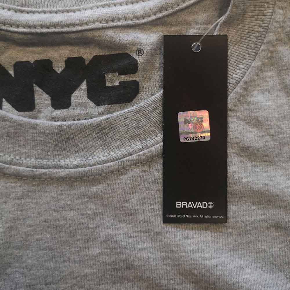 New York City Unisex T-Shirt: Fire Dept. Badge (Grey)