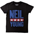 Neil Young Unisex T-Shirt: Stars Logo (Black)