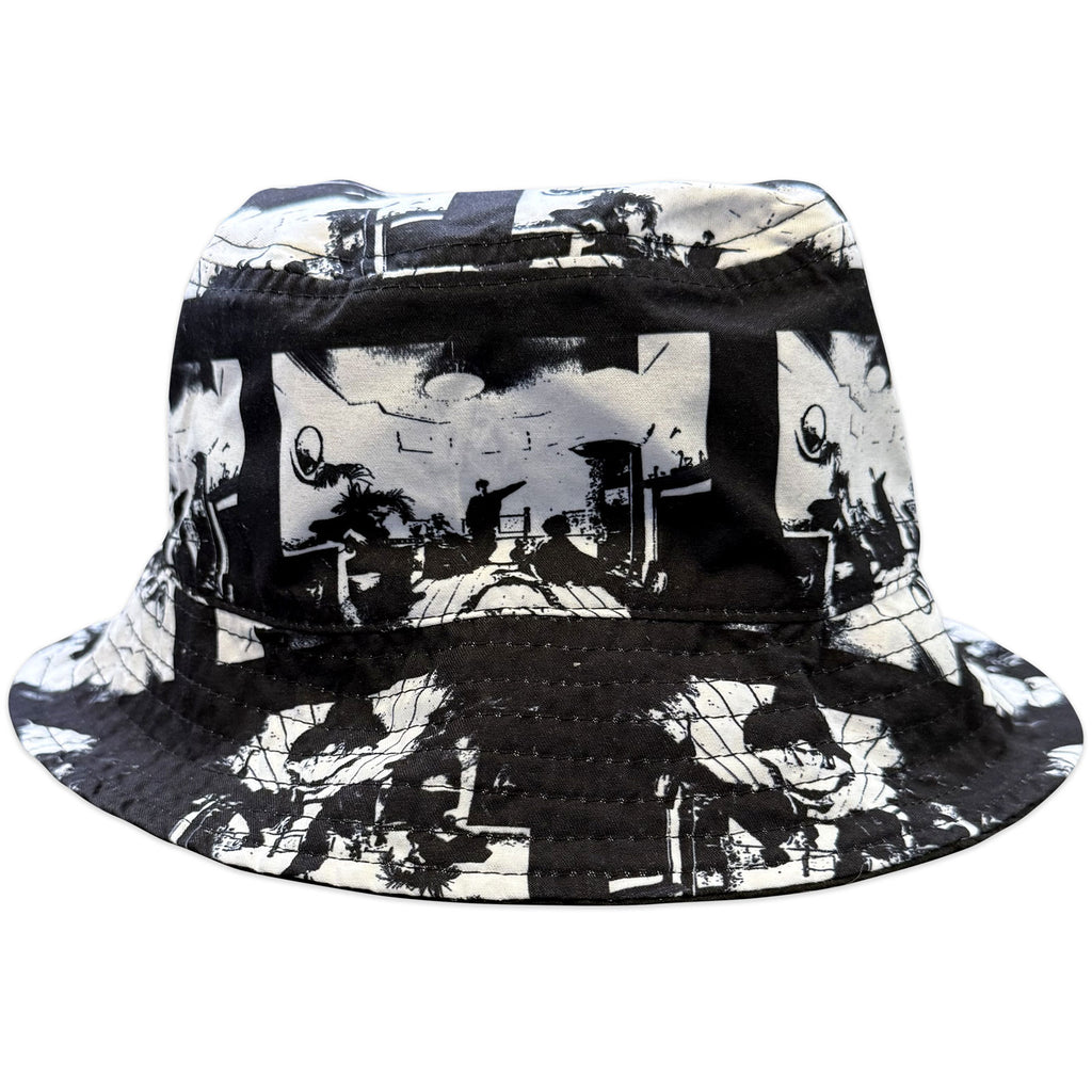 Oasis Unisex Bucket Hat: Decca Logo / Definitely Maybe Reversible (Black) (Ex-Tour)