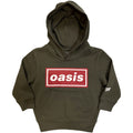 Oasis Kids Pullover Hoodie: Red Decca Logo (Khaki Green) (Ex-Tour)