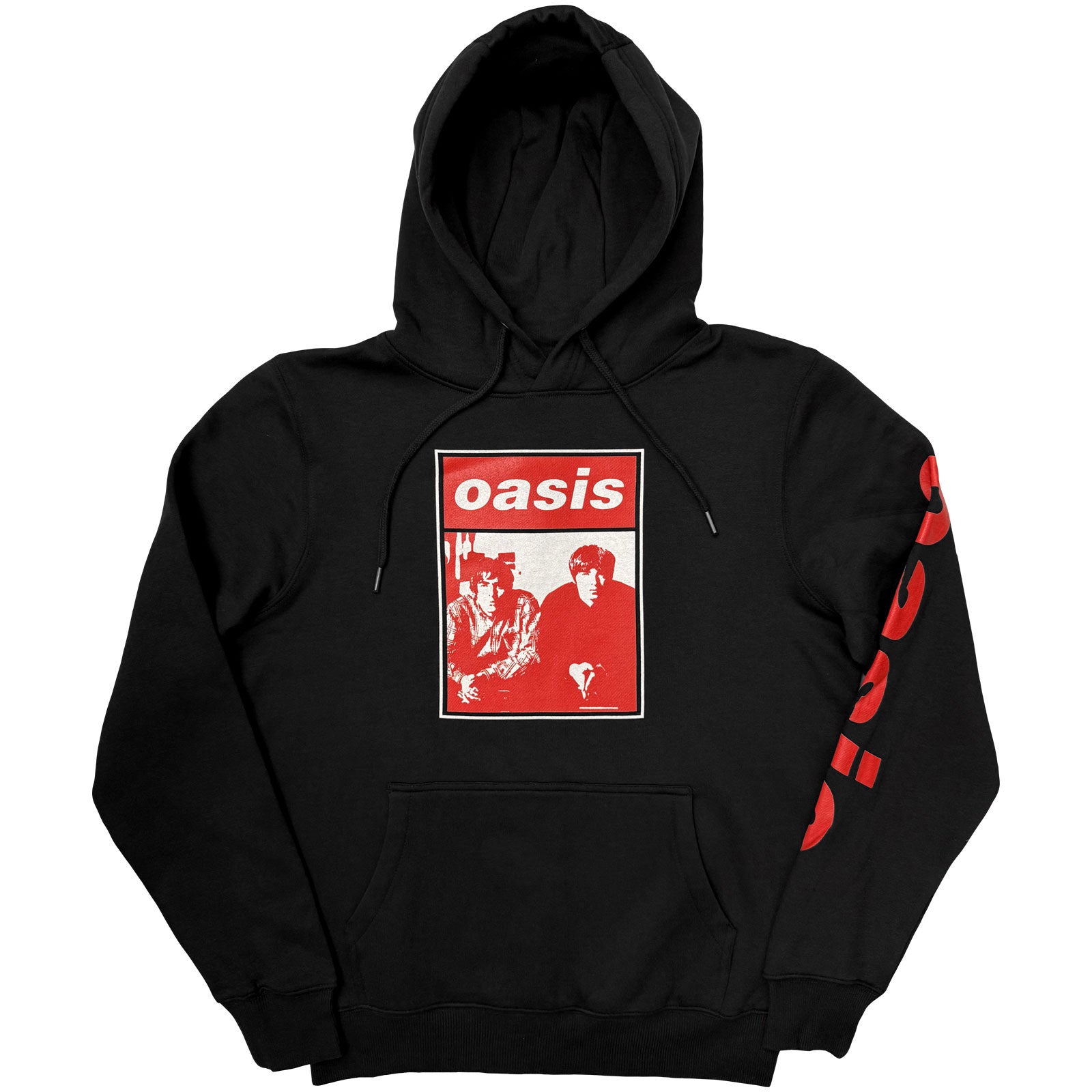Oasis Unisex Pullover Hoodie: Wonderwall Two Colour Photo (Black) (Ex-Tour)
