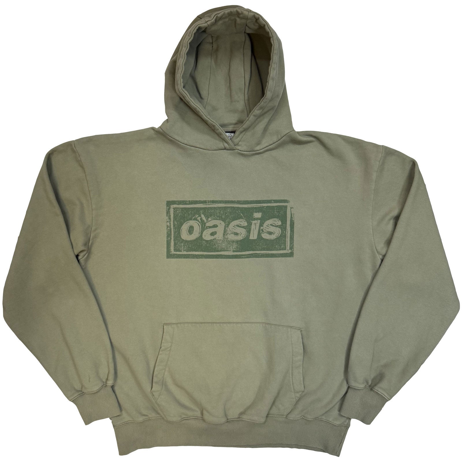 Oasis Unisex Pullover Hoodie: Lino Logo (Green) (Ex-Tour)