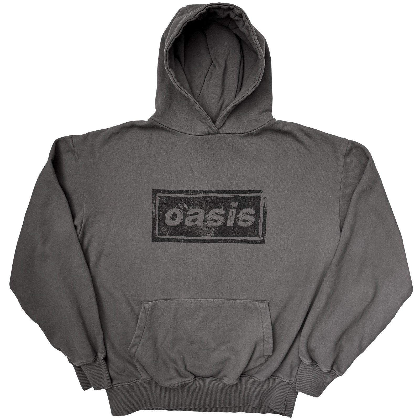 Oasis Unisex Pullover Hoodie: Lino Logo (Charcoal Grey) (Ex-Tour)