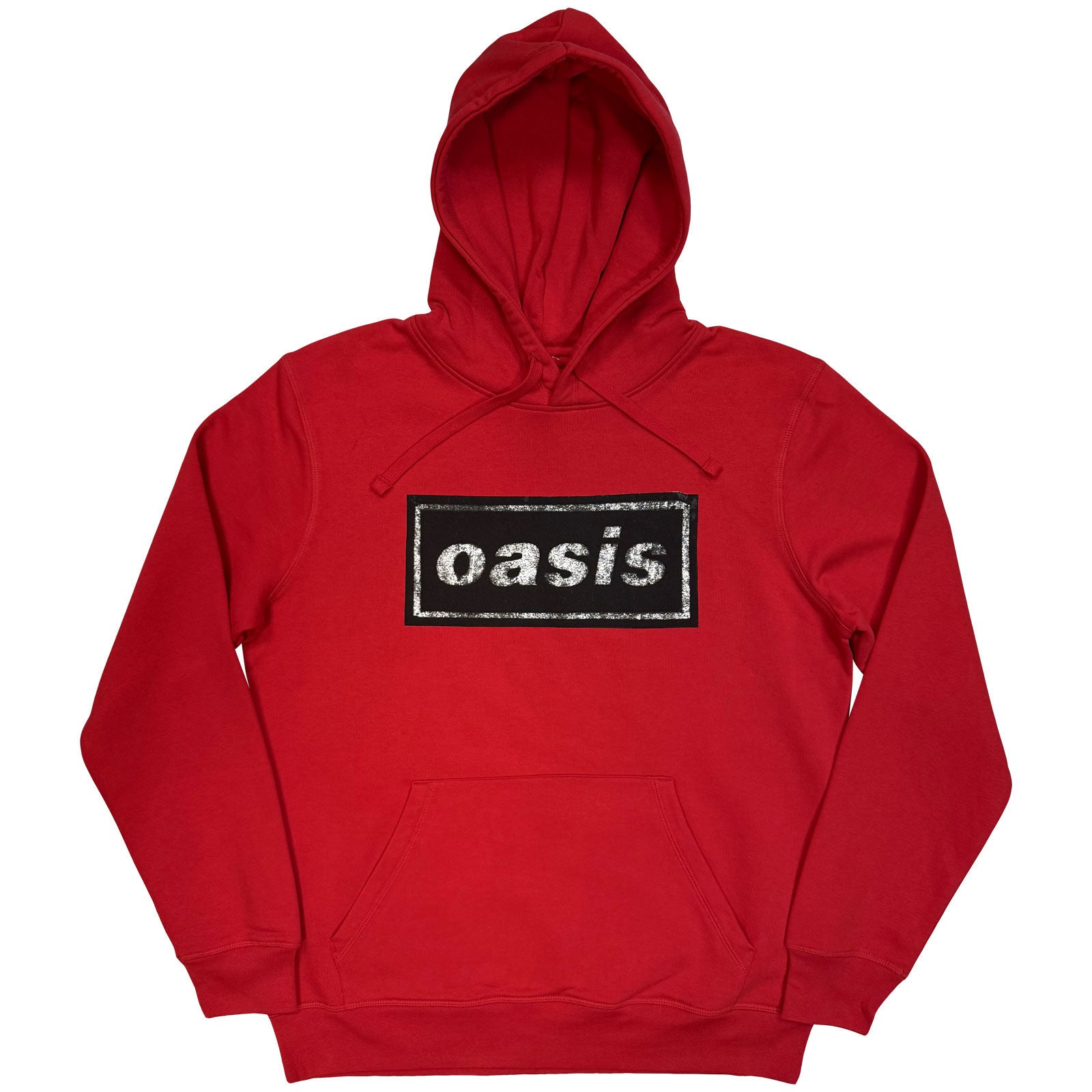 Oasis Unisex Pullover Hoodie: Stencil Logo (Red) (Ex-Tour)