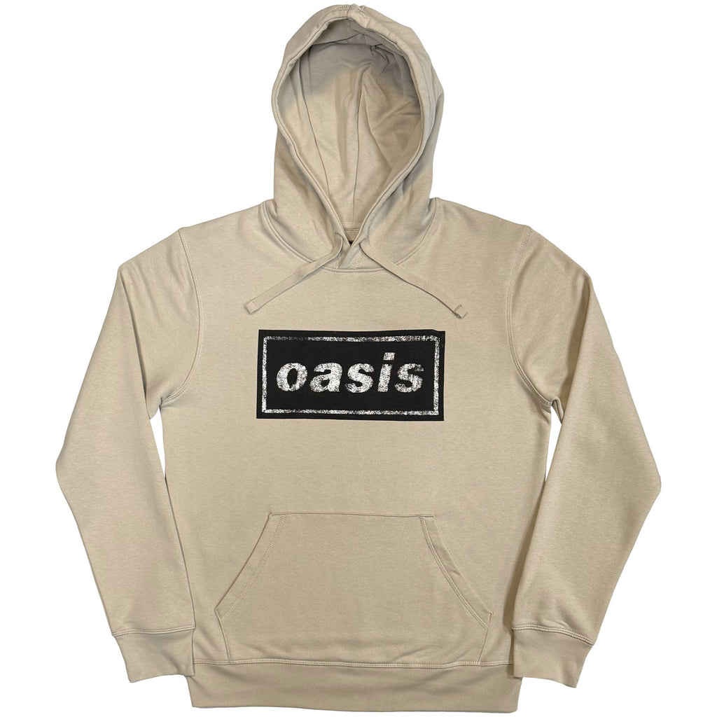 Oasis Unisex Pullover Hoodie: Stencil Logo (Stone) (Ex-Tour)
