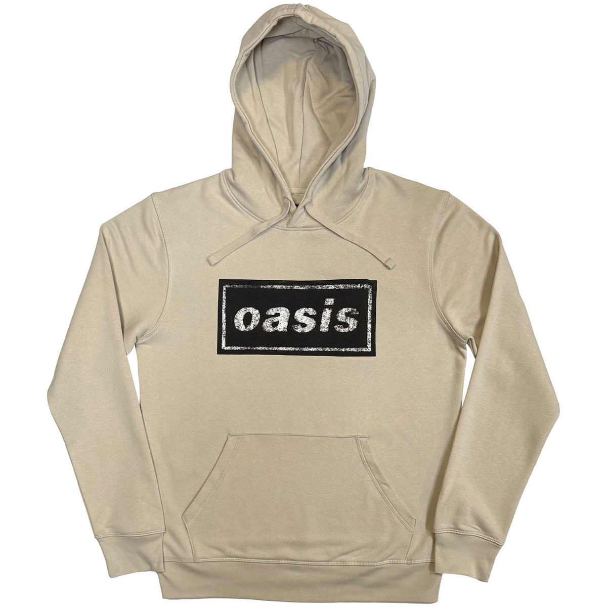 Oasis Unisex Pullover Hoodie: Stencil Logo (Stone) (Ex-Tour)