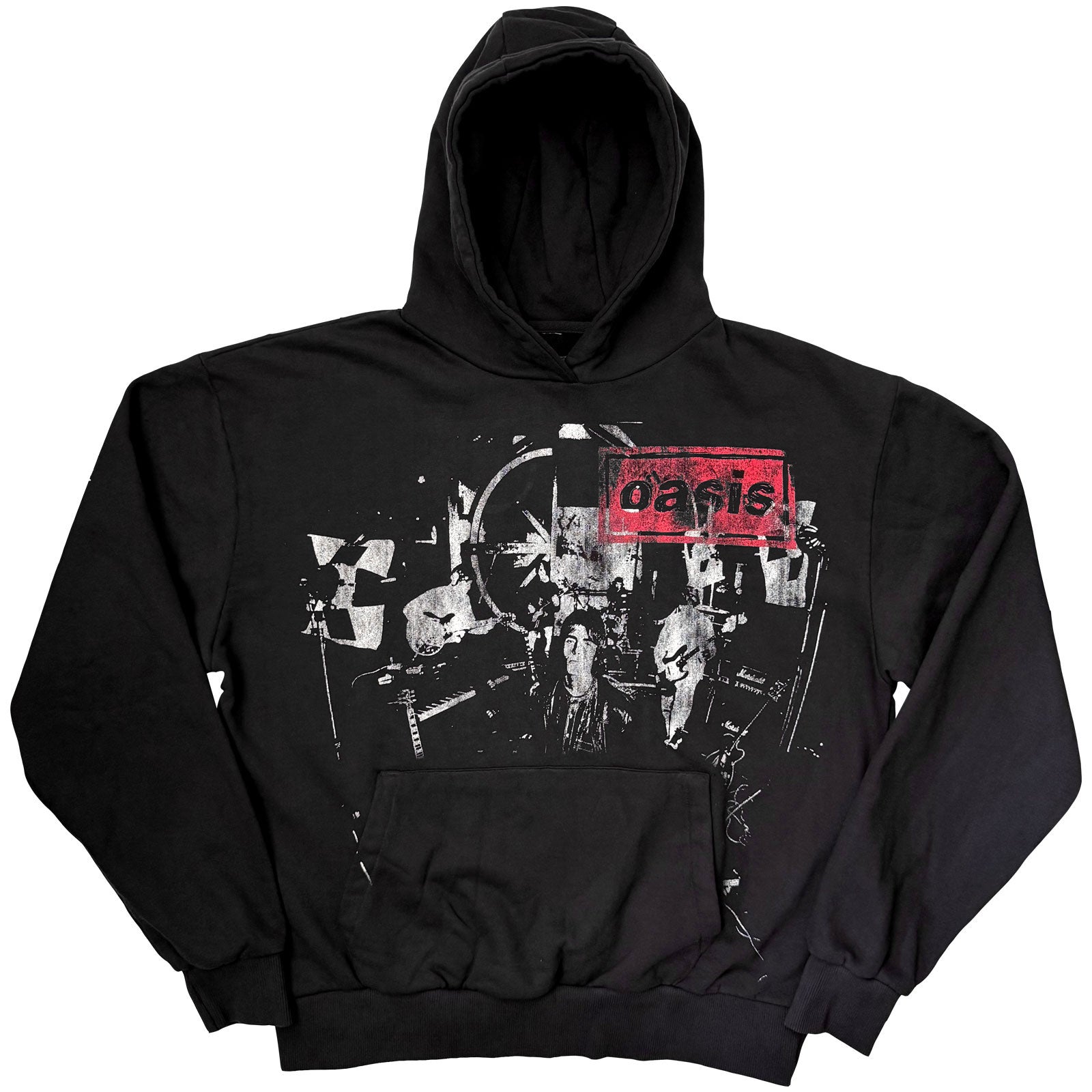 Oasis Unisex Pullover Hoodie: Supersonic Monotone Logo (Black) (Ex-Tour)