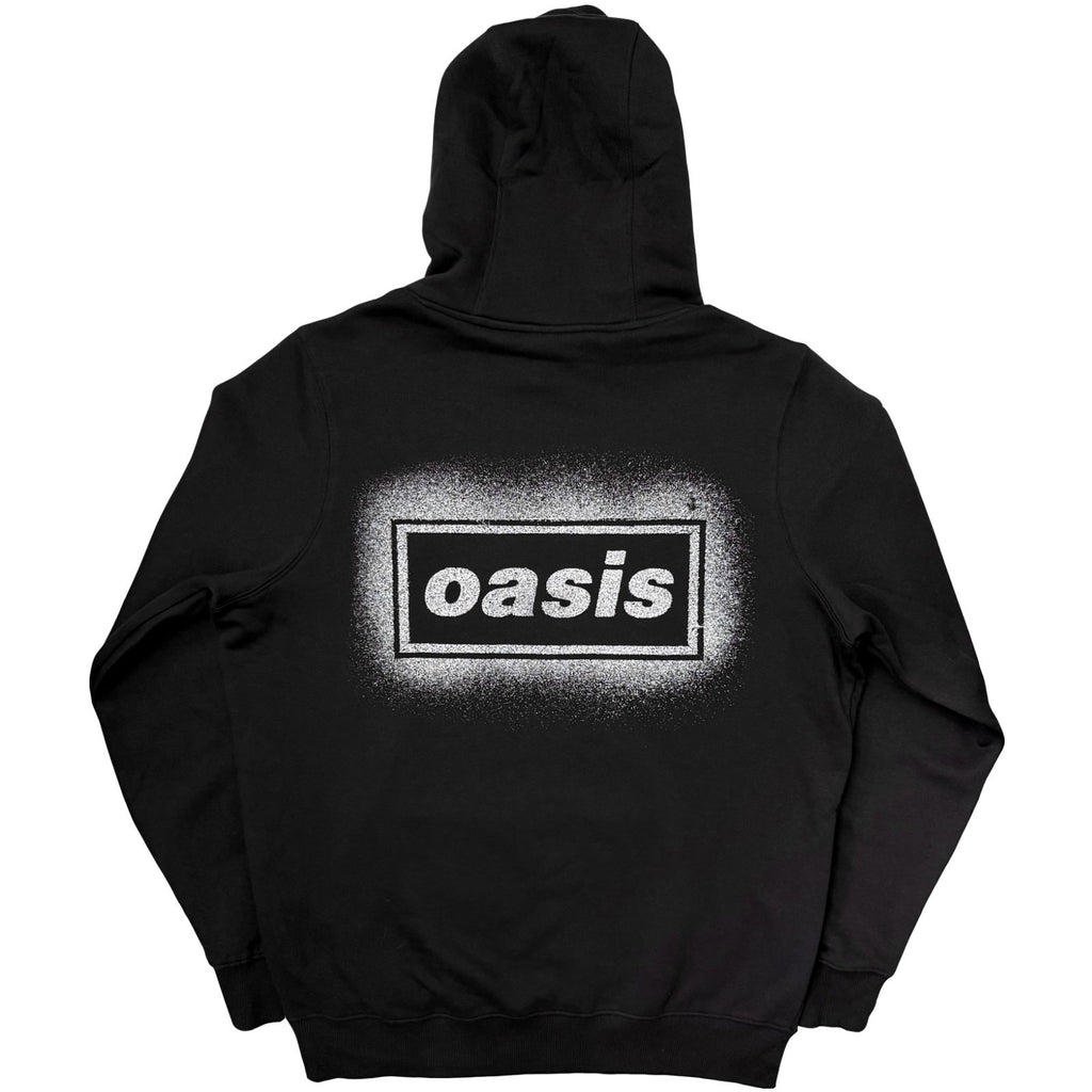 Oasis Unisex Pullover Hoodie: Spray Live '25 World Tour (Black) (Back Print & Ex-Tour)
