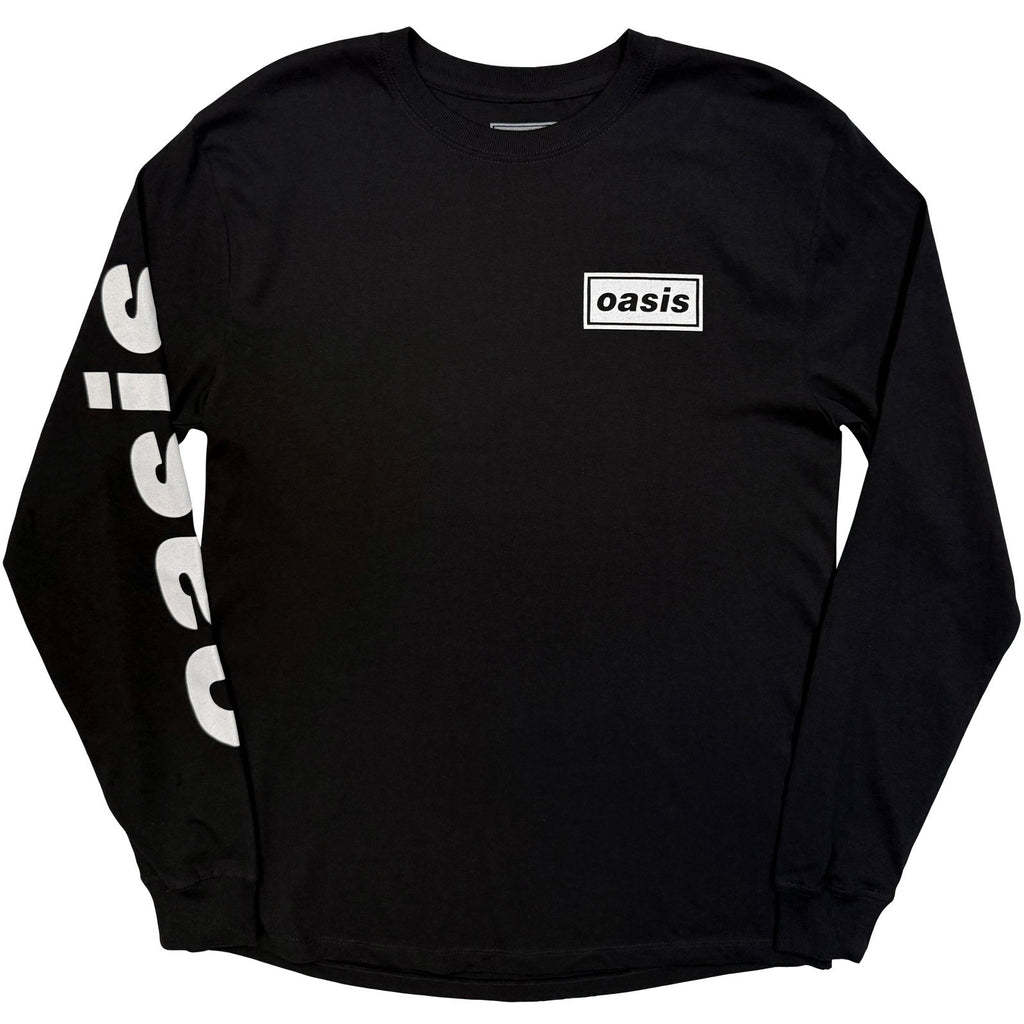 Oasis Unisex Long Sleeve T-Shirt: Live '25 Lockup (Black) (Back Print & Ex-Tour)