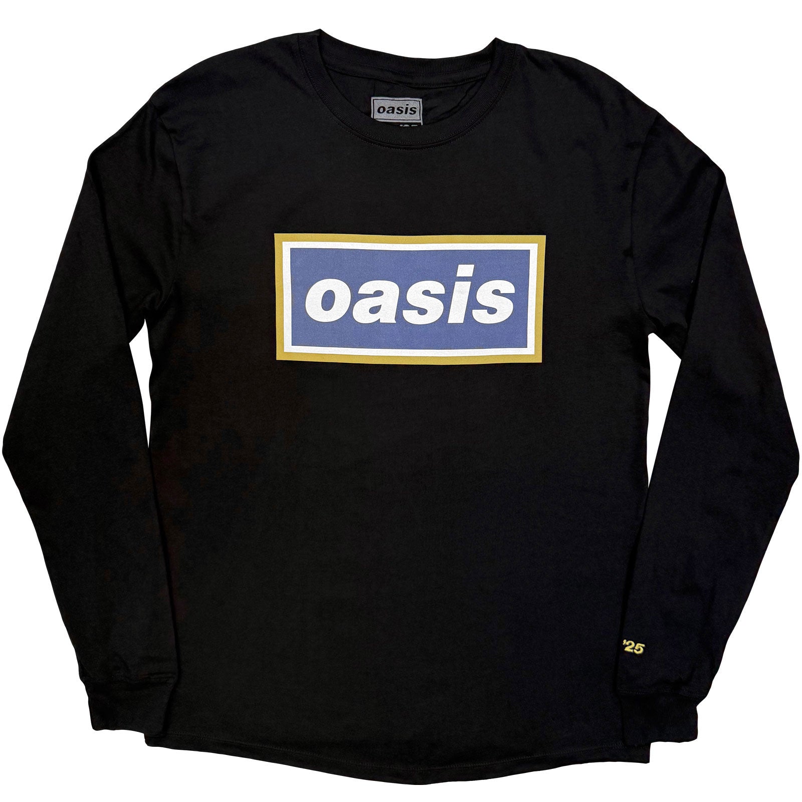 Oasis Unisex Long Sleeve T-Shirt: Navy Gold Logo (Black) (Ex-Tour)