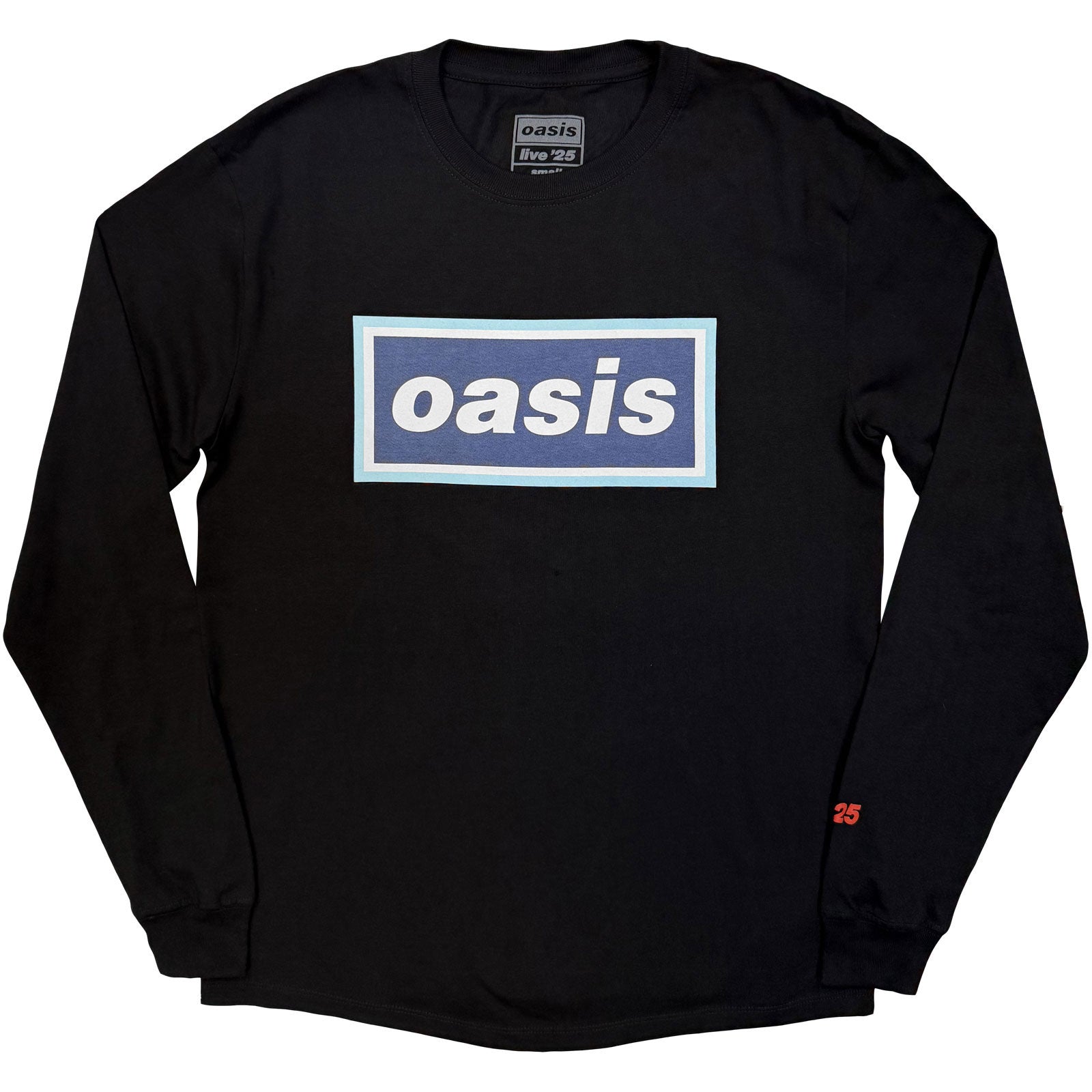 Oasis Unisex Long Sleeve T-Shirt: 96 Blue Logo (Black) (Ex-Tour)