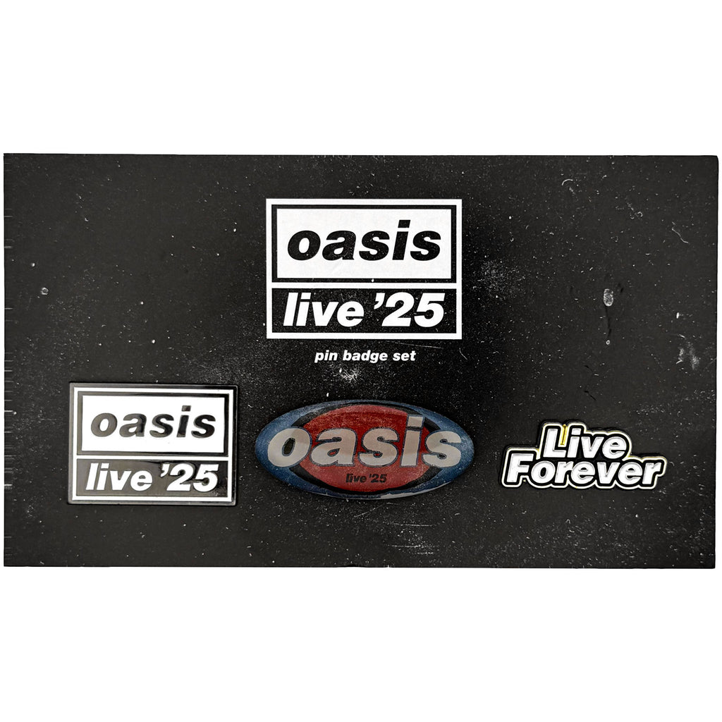 Oasis Unisex Pin Badge Set: Live '25 Logo's (Multi) (Ex-Tour)