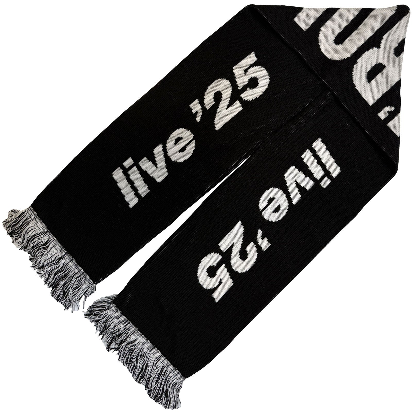Oasis Unisex Scarf: Live '25 Football (Black & White)