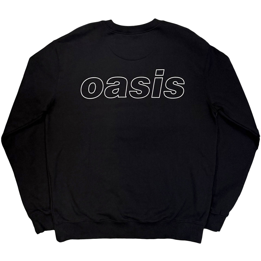 Oasis Unisex Sweatshirt: Detroit Bus Photo (Black) (Back Print & Ex-Tour)