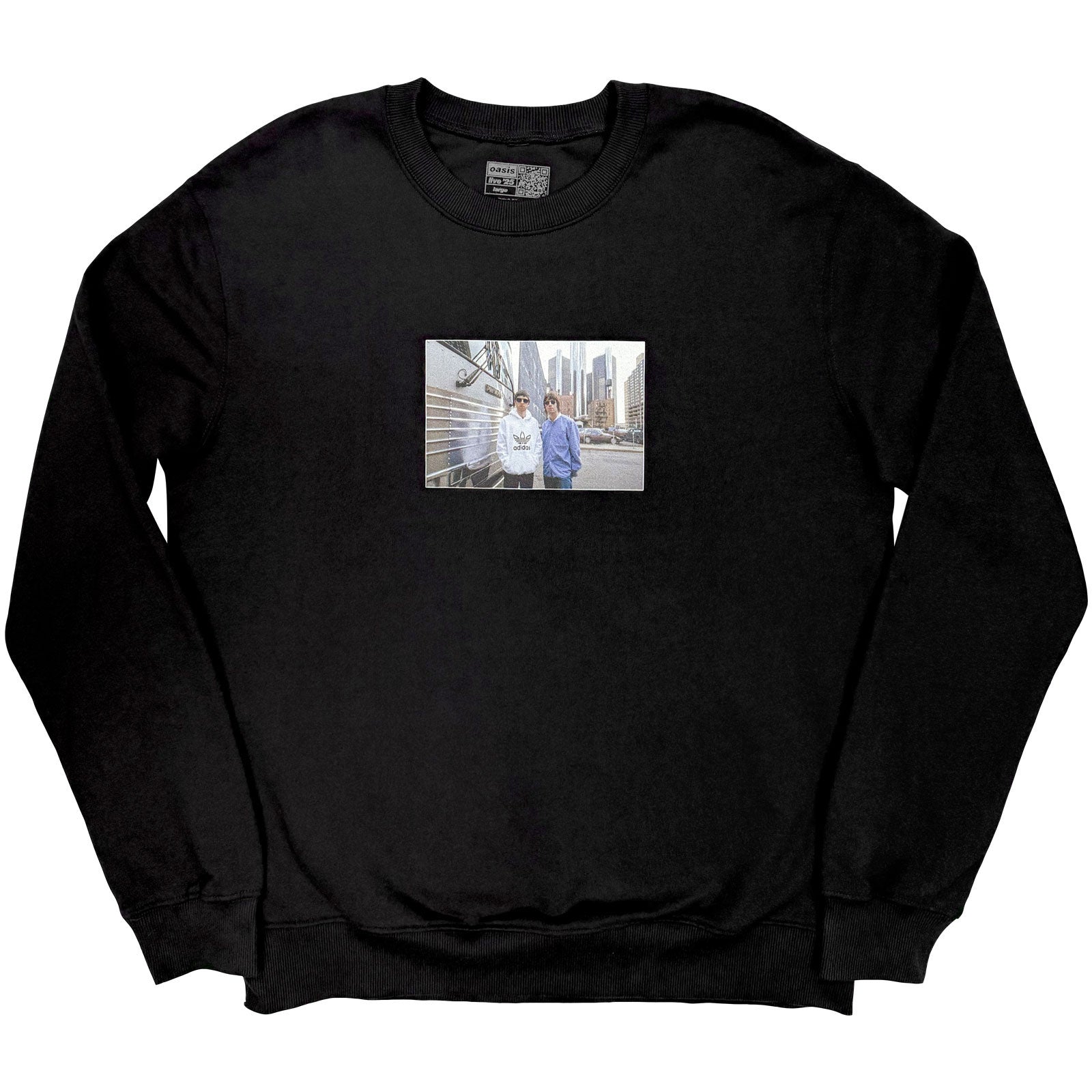 Oasis Unisex Sweatshirt: Detroit Bus Photo (Black) (Back Print & Ex-Tour)