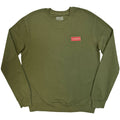 Oasis Unisex Sweatshirt: Red Decca Logo (Khaki Green) (Ex-Tour)