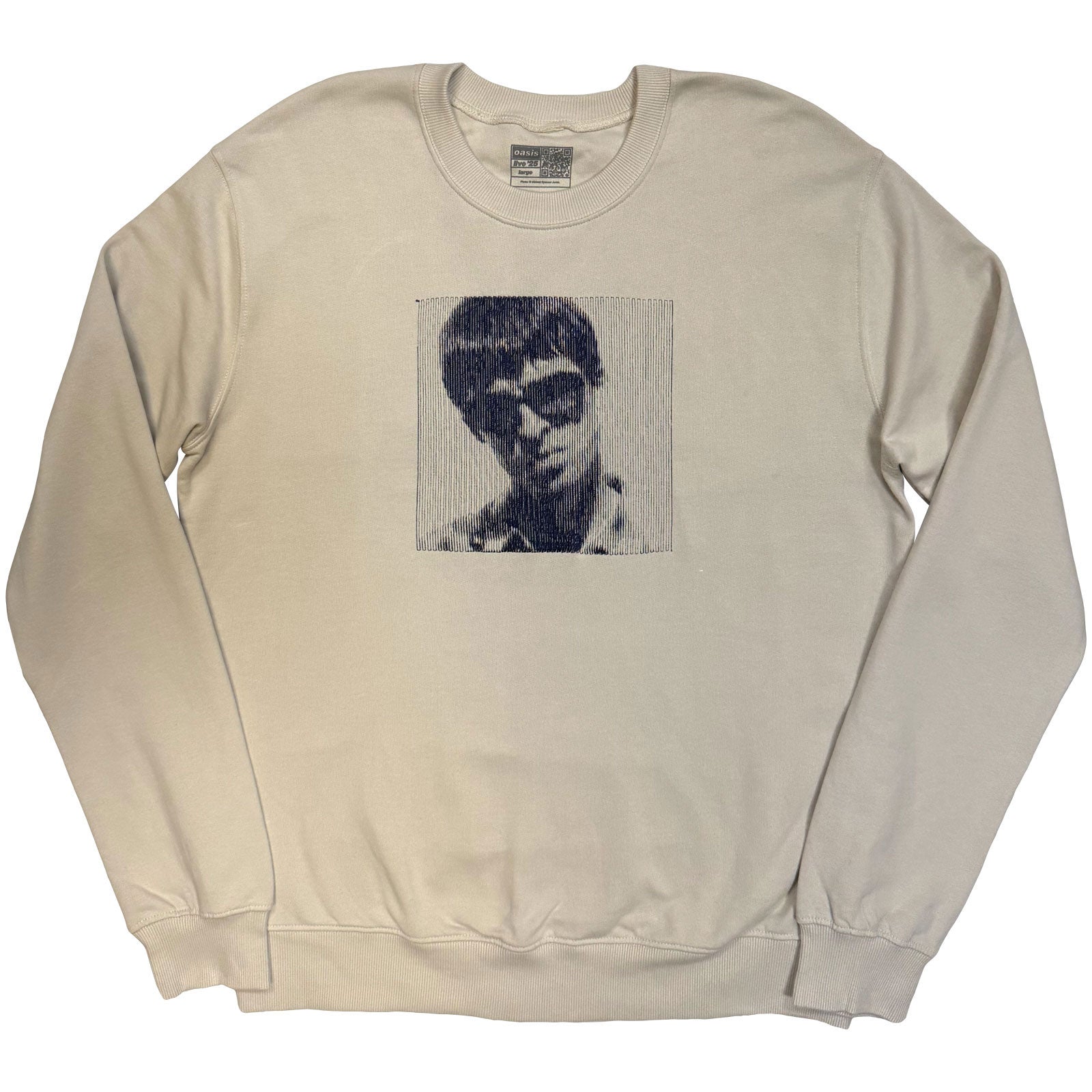 Oasis Unisex Sweatshirt: Noel Embroidered Portrait (Cream) (Ex-Tour)