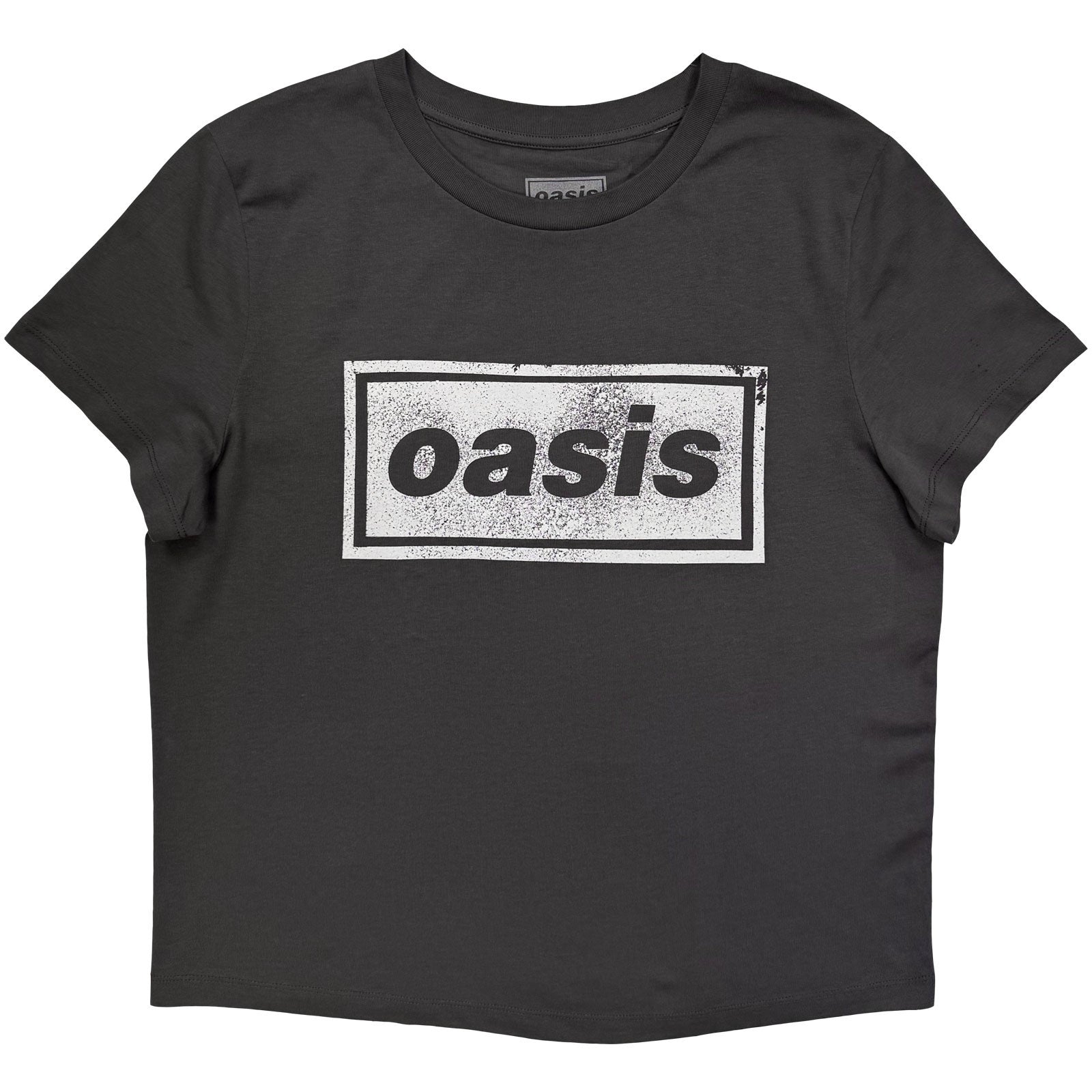 Oasis Ladies T-Shirt: Paint Logo (Charcoal Grey) (Ex-Tour)
