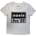 Oasis Kids T-Shirt: Live '25 Distressed Lockup (White) (Ex-Tour)