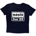 Oasis Kids T-Shirt: Live '25 Distressed Lockup (Navy Blue) (Ex-Tour)