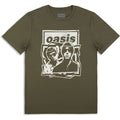 Oasis Unisex T-Shirt: Paper Cut Out Photo (Khaki Green) (Ex-Tour)