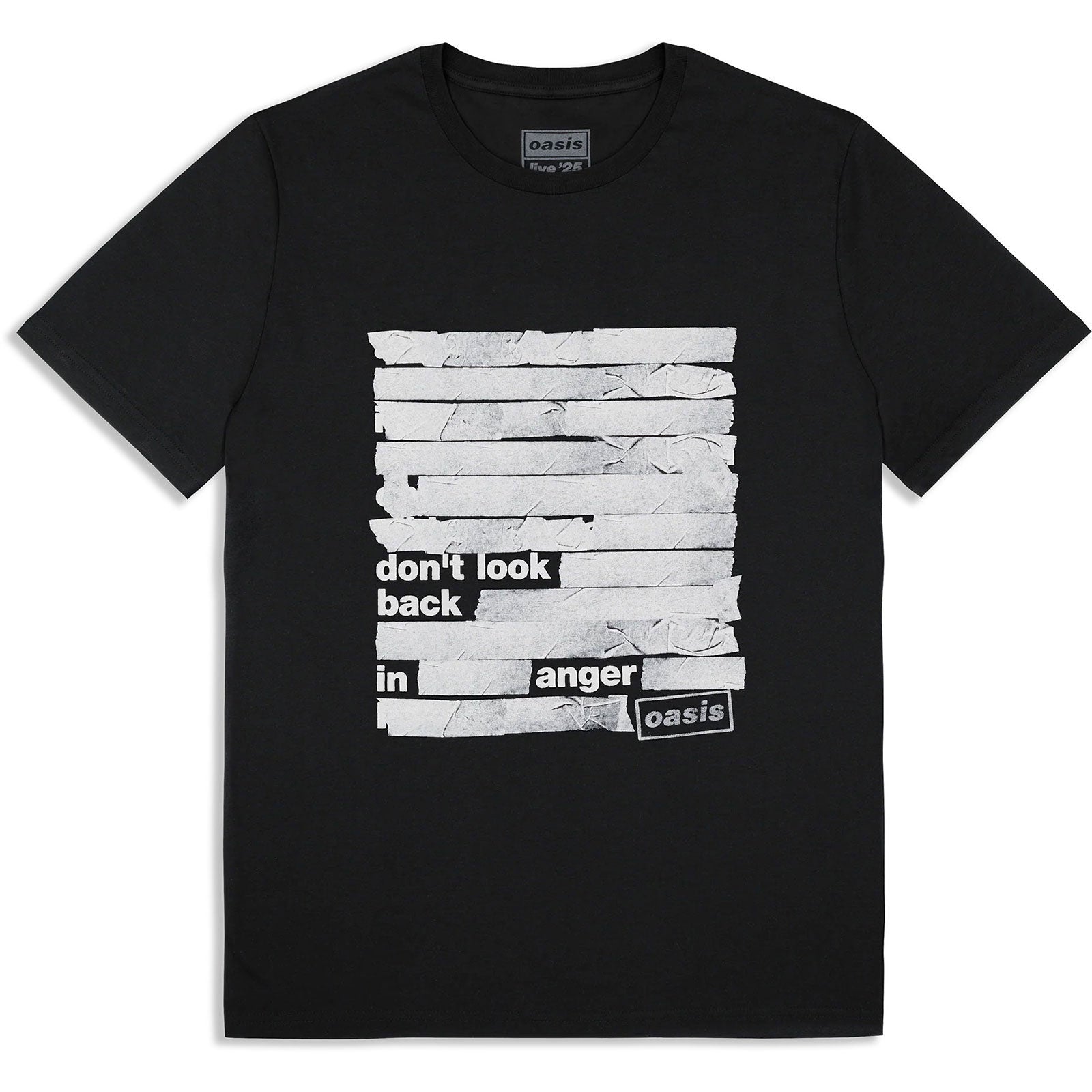 Oasis Unisex T-Shirt: Don't Look Back In Anger Tape (Black) (Ex-Tour)
