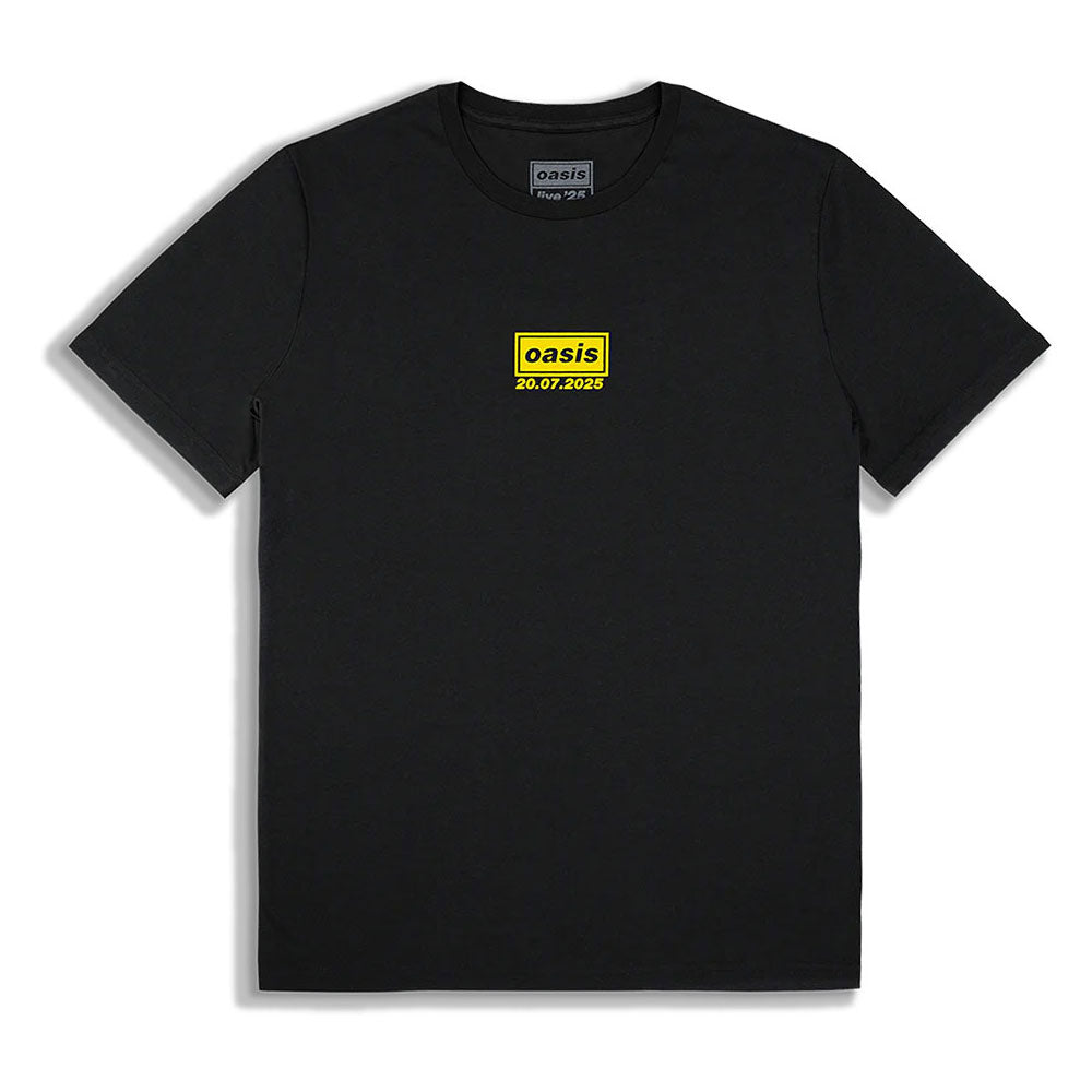 Oasis Unisex T-Shirt: Manchester 20 July Event (Black) (Back Print & Ex-Tour)