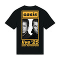 Oasis Unisex T-Shirt: East Rutherford Half Faces Fan Store (Black) (Back Print & Ex-Tour)