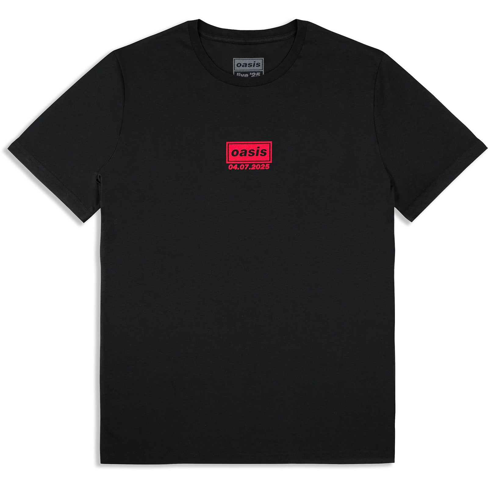 Oasis Unisex T-Shirt: Cardiff 4th July Event (Black) (Back Print & Ex-Tour)