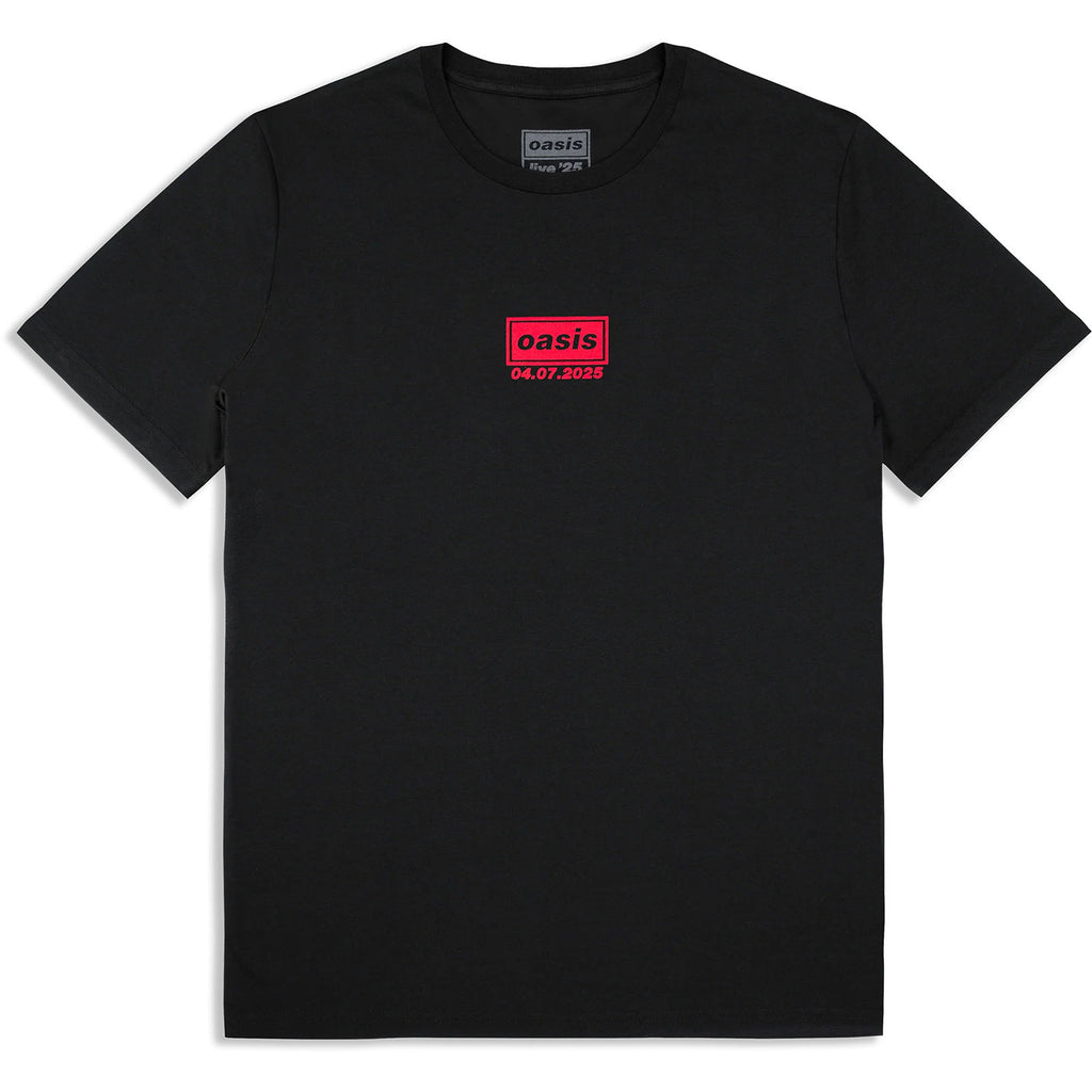 Oasis Unisex T-Shirt: Cardiff 4th July Event (Black) (Back Print & Ex-Tour)