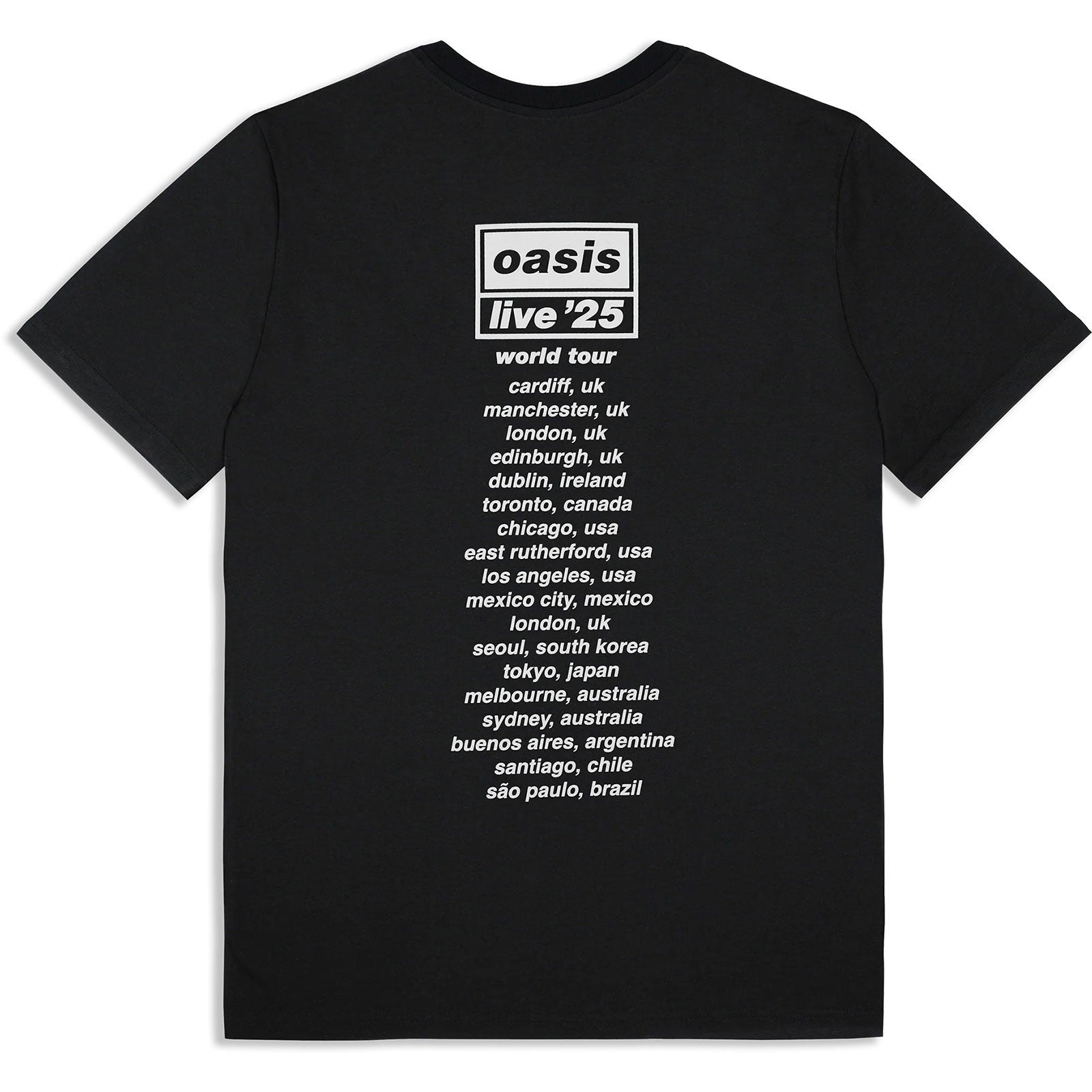 Oasis Unisex T-Shirt: Wonderwall Live 25 World Tour (Black) (Back Print & Ex-Tour)