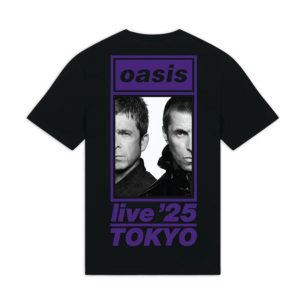 Oasis Unisex T-Shirt: Tokyo Half Faces Fan Store (Black) (Back Print & Ex-Tour)