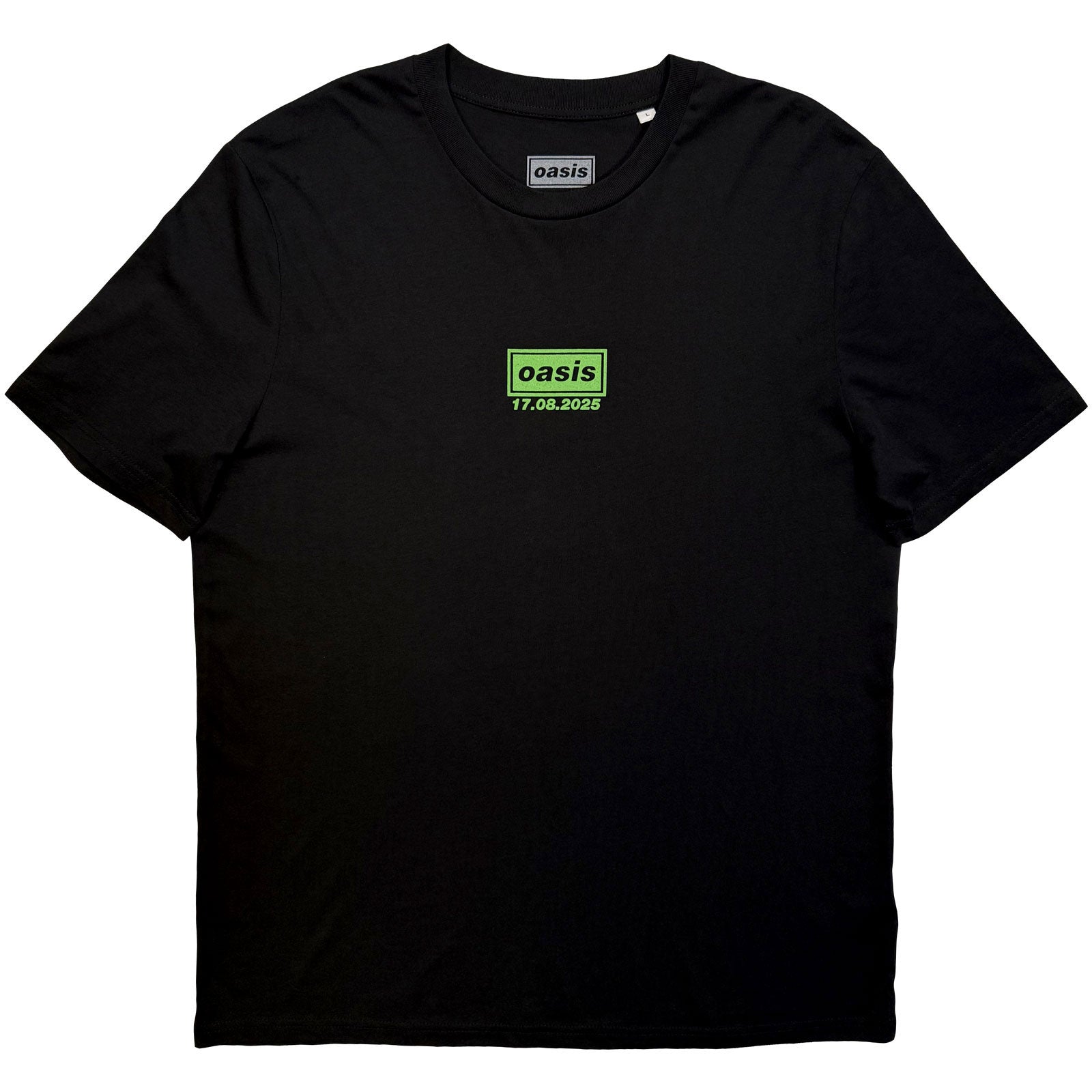 Oasis Unisex T-Shirt: Dublin 17 Aug Event (Black) (Back Print & Ex-Tour)