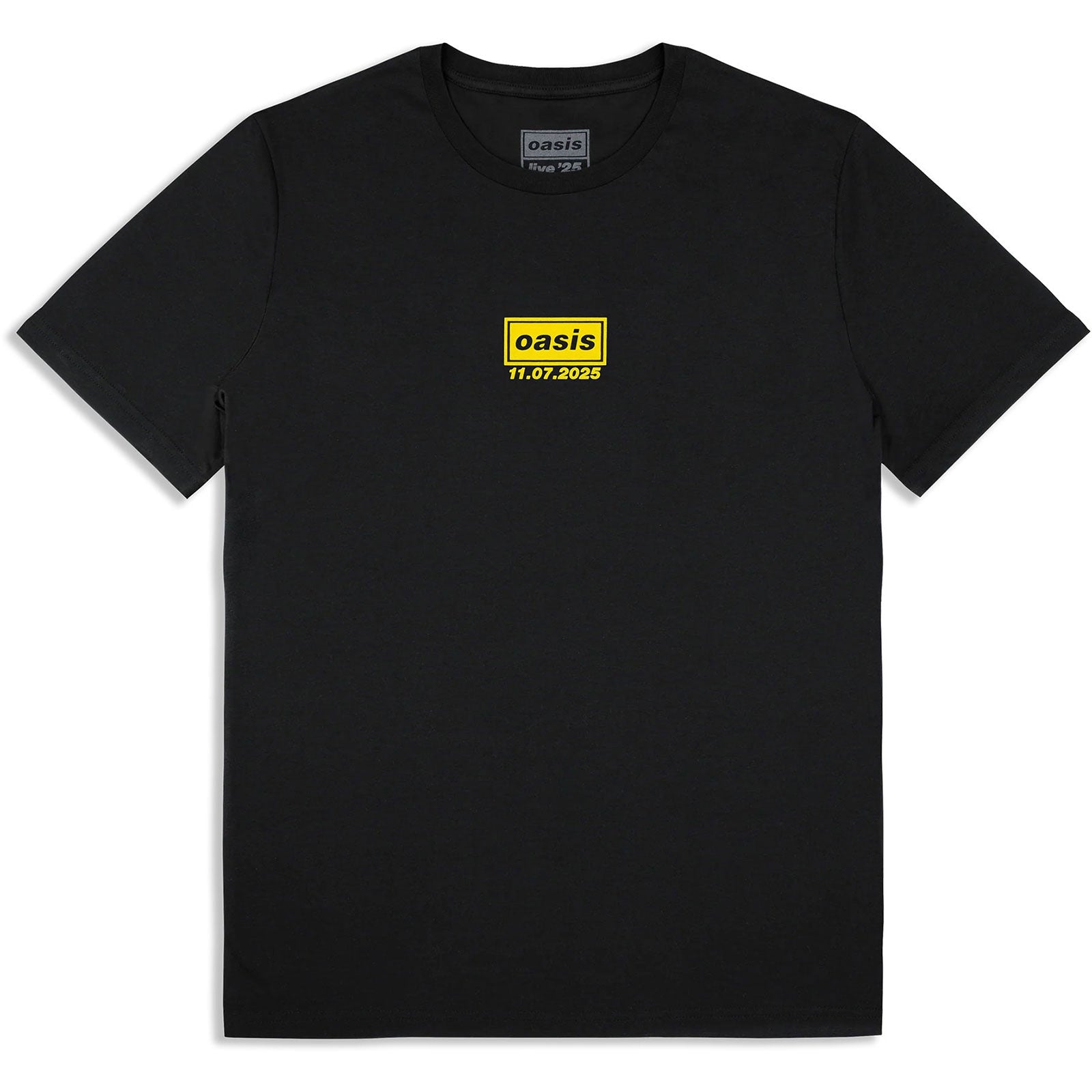 Oasis Unisex T-Shirt: Manchester 11 July Event (Black) (Back Print & Ex-Tour)