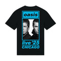 Oasis Unisex T-Shirt: Chicago Half Faces Fan Store (Black) (Back Print & Ex-Tour)