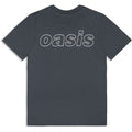 Oasis Unisex T-Shirt: Detroit Bus Photo T-shirt (Navy Blue) (Back Print & Ex-Tour)