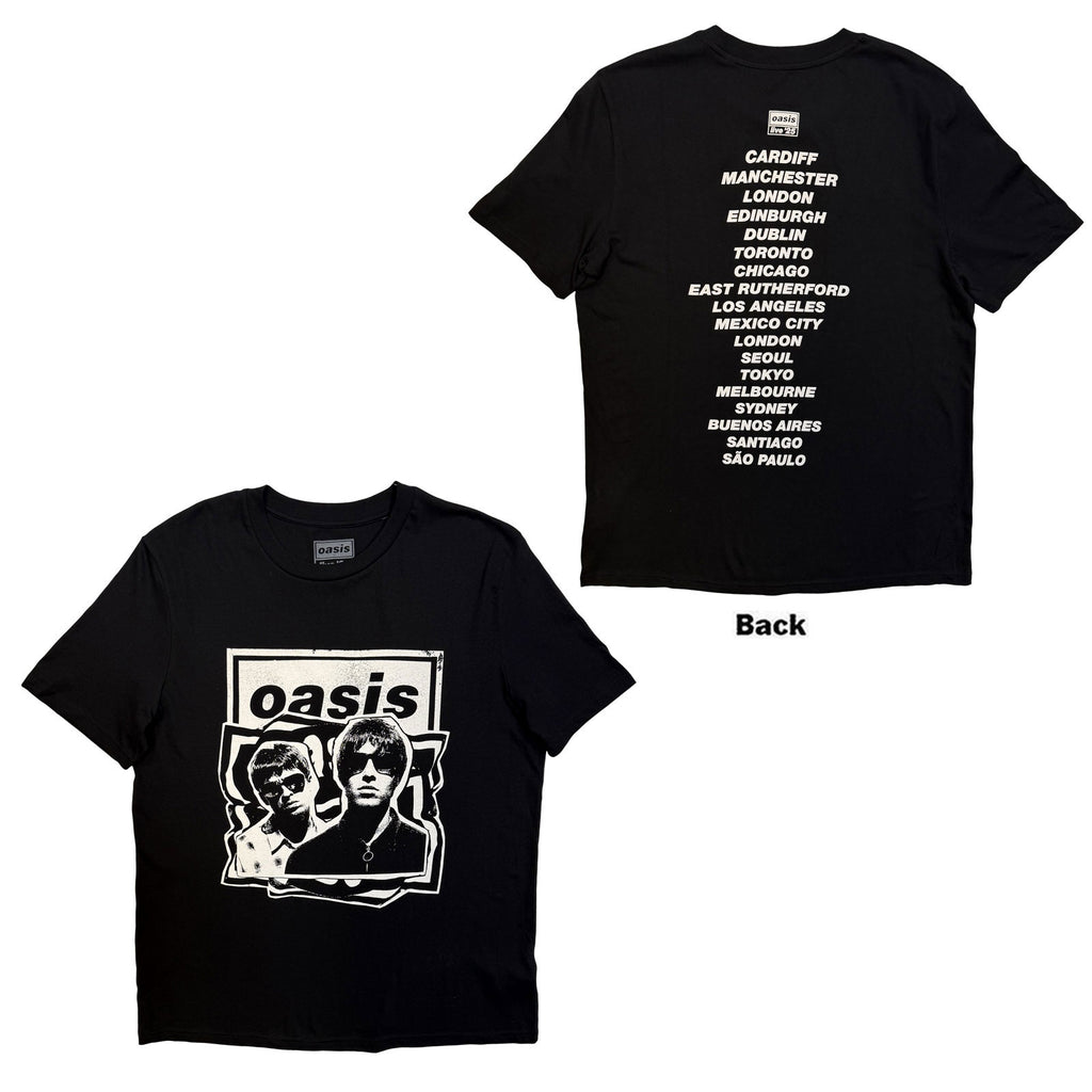 Oasis Unisex T-Shirt: Paper Cut Out Tour (Black) (Back Print & Ex-Tour)
