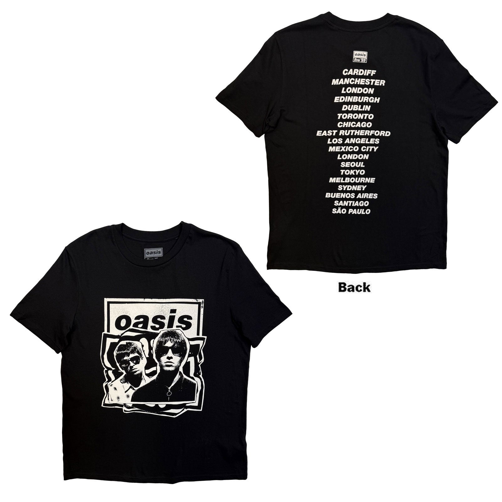 Oasis Unisex T-Shirt: Paper Cut Out Tour (Black) (Back Print & Ex-Tour)