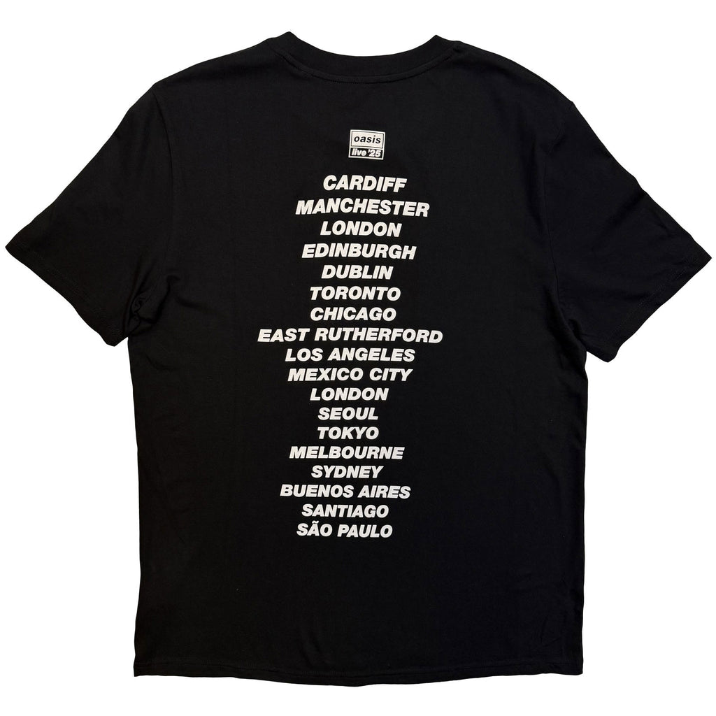 Oasis Unisex T-Shirt: Paper Cut Out Tour (Black) (Back Print & Ex-Tour)