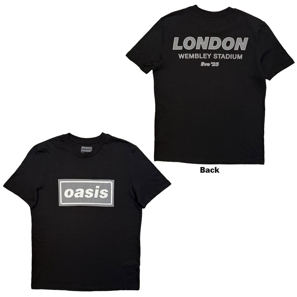 Oasis Unisex T-Shirt: London City Pop Up (Black) (Back Print & Ex-Tour)