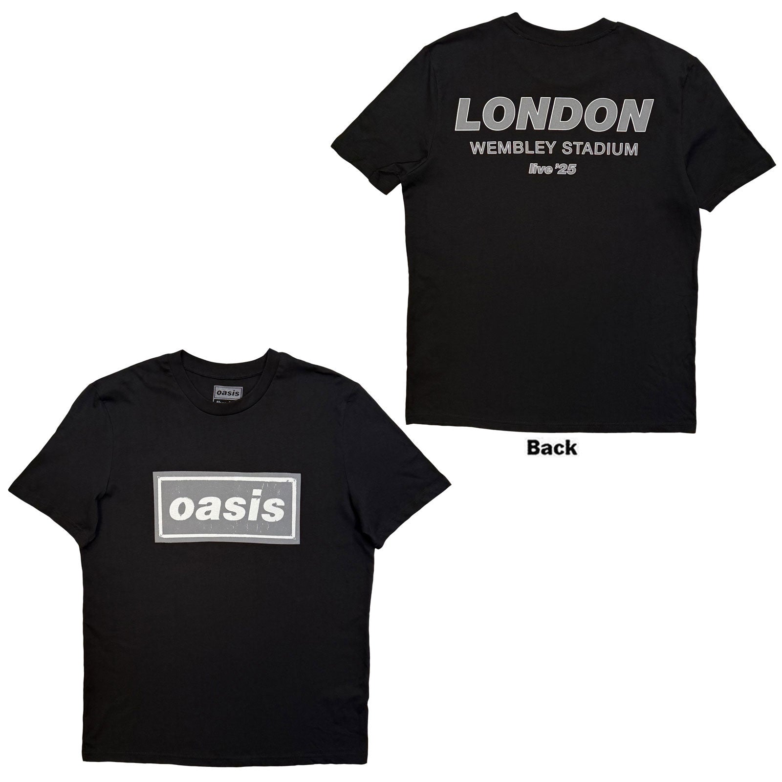 Oasis Unisex T-Shirt: London City Pop Up (Black) (Back Print & Ex-Tour)