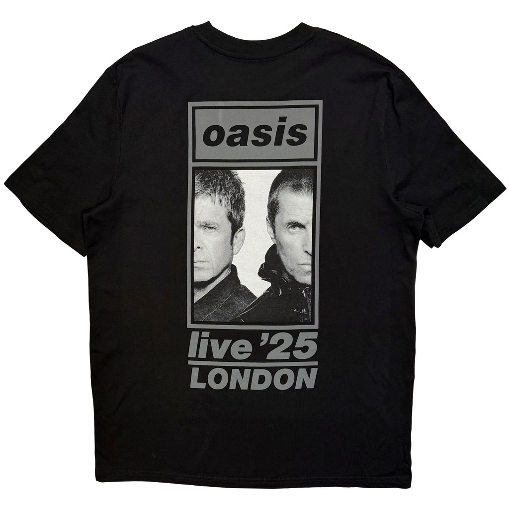 Oasis Unisex T-Shirt: London 28 Sept Event (Black) (Back Print & Ex-Tour)