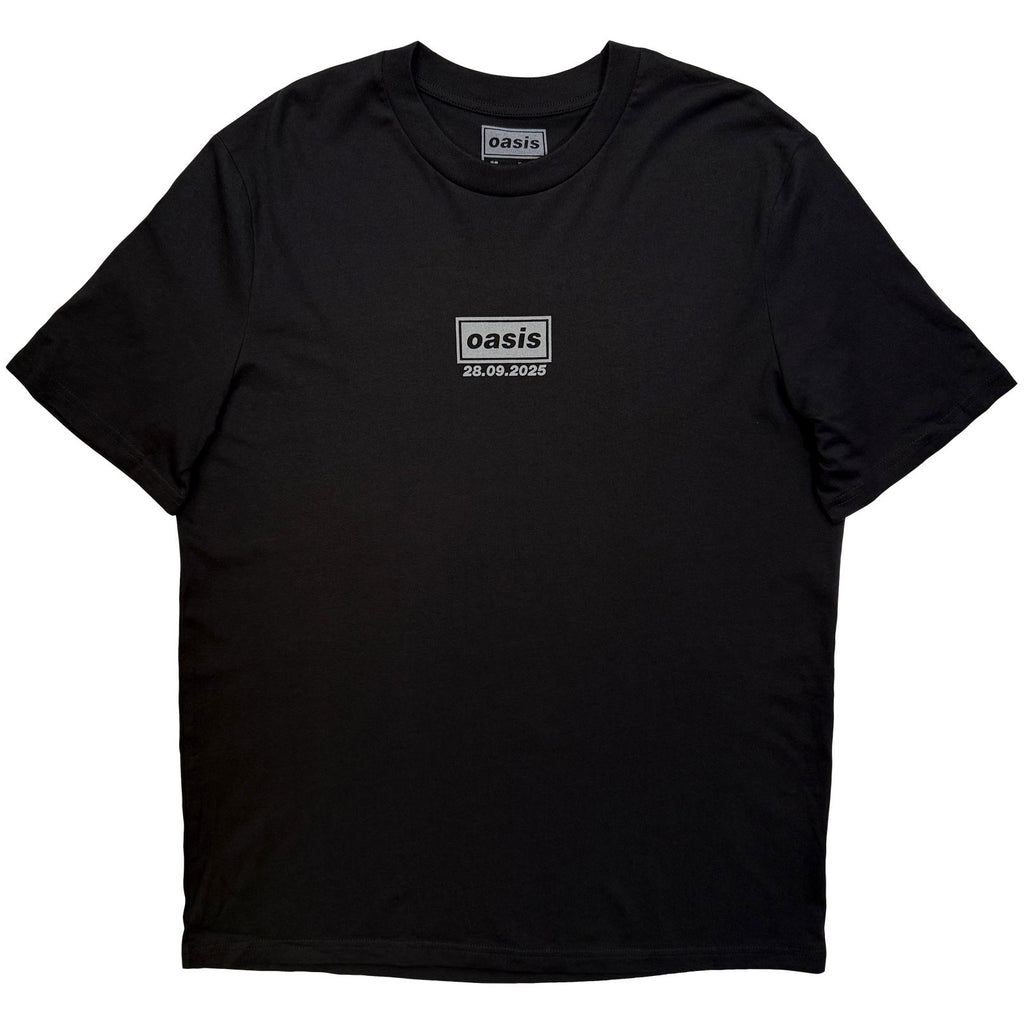Oasis Unisex T-Shirt: London 28 Sept Event (Black) (Back Print & Ex-Tour)