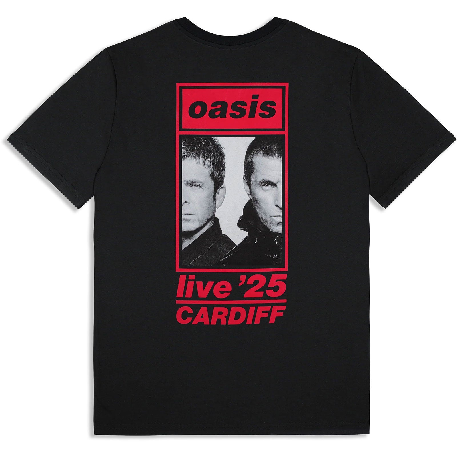Oasis Unisex T-Shirt: Cardiff 5 July Event (Black) (Back Print & Ex-Tour)
