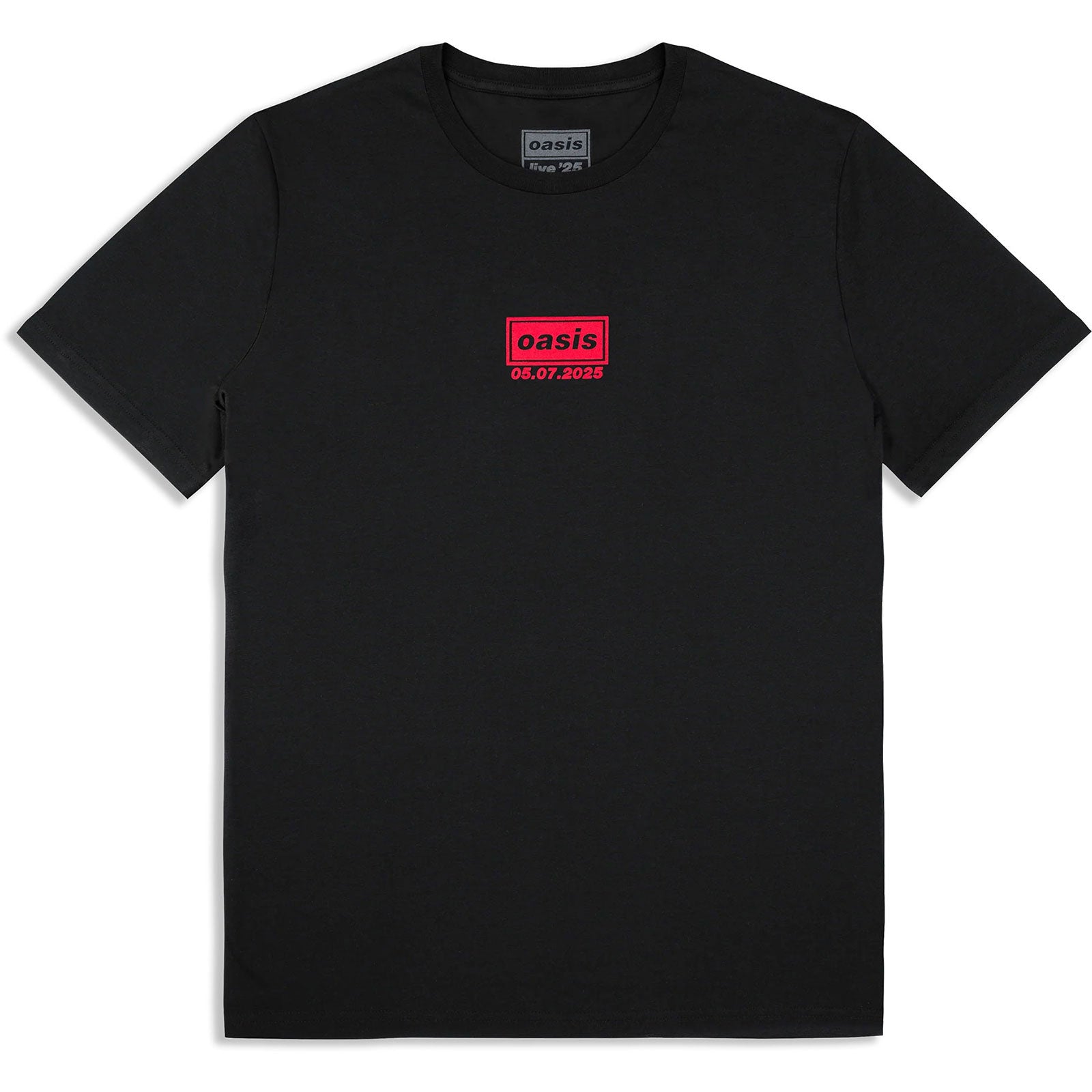 Oasis Unisex T-Shirt: Cardiff 5 July Event (Black) (Back Print & Ex-Tour)