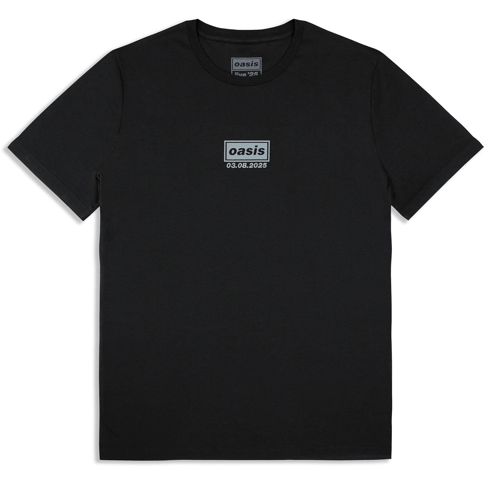 Oasis Unisex T-Shirt: London 3 Aug Event (Black) (Back Print & Ex-Tour)