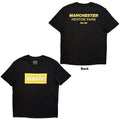 Oasis Unisex T-Shirt: Manchester City Pop Up (Black) (Back Print & Ex-Tour)