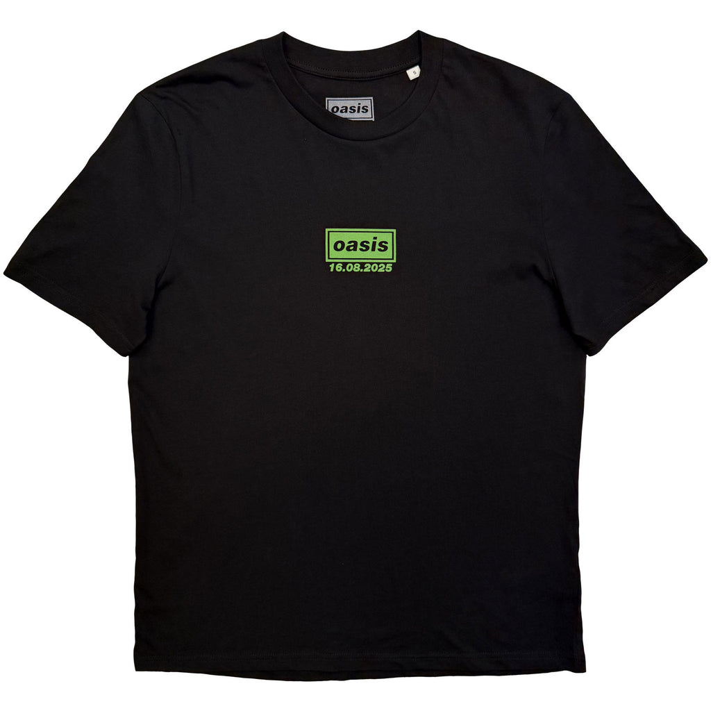 Oasis Unisex T-Shirt: Dublin 16.08.25 (Black) (Back Print & Ex-Tour)