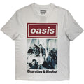 Oasis Unisex T-Shirt: Cigarettes & Alcohol Single Cover (White) (Ex-Tour)